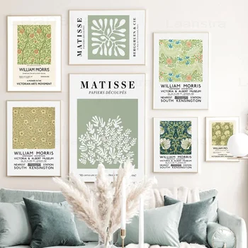 Povzetek Zeleno Platno Slikarstvo Matisse Morris Doma Dekoracijo Umetnosti Rastlin Stenske Slike za dnevno Sobo Pomlad Plakatov in Fotografij 60059