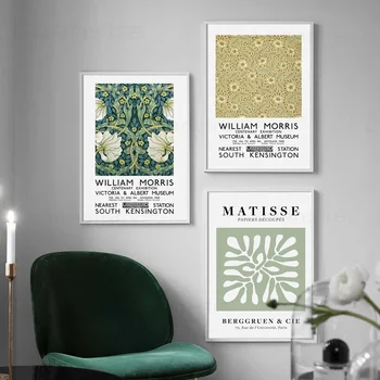 Povzetek Zeleno Platno Slikarstvo Matisse Morris Doma Dekoracijo Umetnosti Rastlin Stenske Slike za dnevno Sobo Pomlad Plakatov in Fotografij
