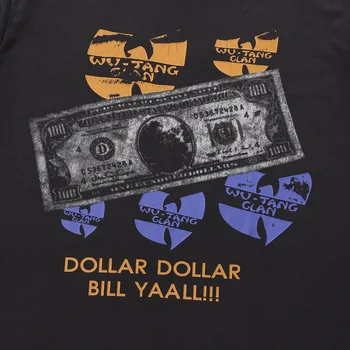 DOLAR ZAKONA YAALL Street Fashion Vintage T-majice, Moške, Ženske, Bombaž Prevelik T shirt ameriški Dolar Kratek rokav Hip-hop