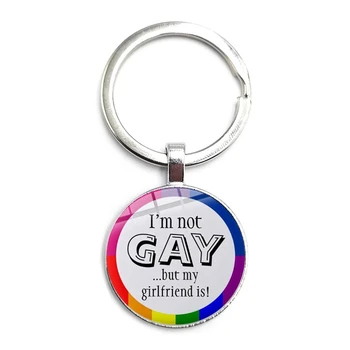 2020, Geji, Homoseksualci, Ponos Mavrica Steklena Kupola Obesek Keychain Avto Keychain Keyring Keychain LGBT Nakit Keychain Čare 60336