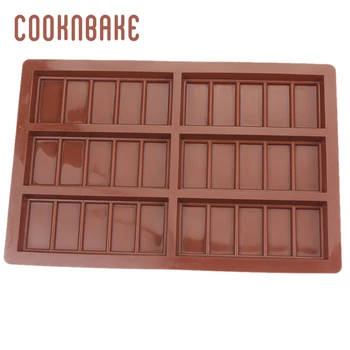COOKNBAKE Čokolade Plesni Razpade Silikonski Sladkarije Plesni Protein Energy Bar Model za Praline (Toffee) Ganache 6 Votlini 60444