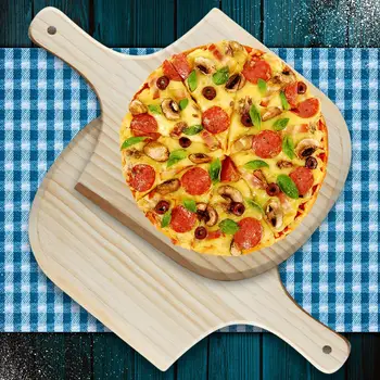 Lesena Pizza Veslo Pečica Desko Za Rezanje Pladenj Kuhinjsko Lopatico Slog Bakeware Z Ročajem Kuhanje Lopato Olupimo Pribor Obešanje