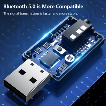 Bluetooth Audio (zvok Bluetooth Adapter Bluetooth Audio Sprejemnik Oddajnik 2 V 1 Stereo Bluetooth USB Adapter 3.5 mm Aux Za TV PC Slušalke