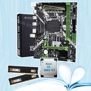 HUANANZHI X99-8M LGA2011-3 Matično ploščo z HI-SPEED M. 2 NVMe SSD v Režo CPU Xeon E5 2683 V3 Čisto Nov RAM 32 G(2*16 G) DDR4 2400