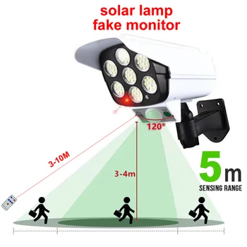 Daljinsko sončne ponaredek monitor dummy kamera Pogon Svetlobo na Prostem Lučka Senzor Gibanja Nepremočljiva Ulica Vrtni Zid Sili Securit