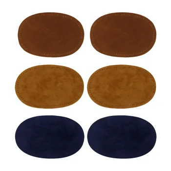 3 Par Tkanine Sew-na Ovalne Komolca, Kolena Obliži DIY Popravila Popravljajo Šivanje Appliques Črna Rjava Polt Modra