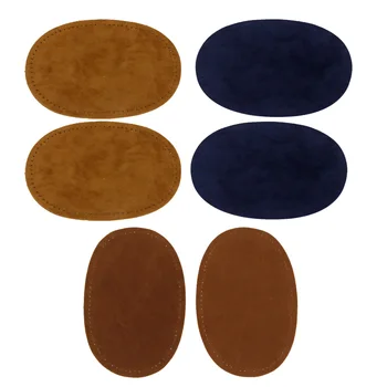 3 Par Tkanine Sew-na Ovalne Komolca, Kolena Obliži DIY Popravila Popravljajo Šivanje Appliques Črna Rjava Polt Modra