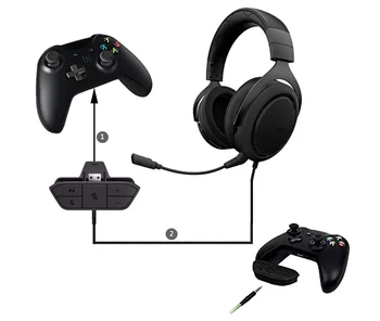 1X Črna Stereo Slušalke Napajalnik Slušalke Pretvornik Za Microsoft Xbox En Krmilnik Brezžični Krmilnik za Igre Slušalke Adapter