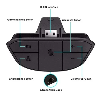 1X Črna Stereo Slušalke Napajalnik Slušalke Pretvornik Za Microsoft Xbox En Krmilnik Brezžični Krmilnik za Igre Slušalke Adapter