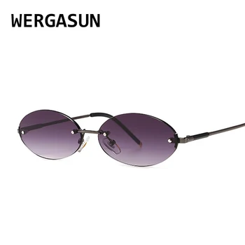 WERGASUN Letnik majhne ovalne sončna Očala Moških Nove Luksuzne Ovalne sončna Očala Ženske Modni Očala UV400 Gafas de sol mujer