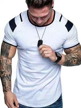 Novi Moški T-shirt Bombaž, Kratke Rokave black Spodnja Moški Trdno trak Mens Tee Poletnih Oblačil Homme camiseta masculina 61611