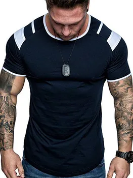 Novi Moški T-shirt Bombaž, Kratke Rokave black Spodnja Moški Trdno trak Mens Tee Poletnih Oblačil Homme camiseta masculina