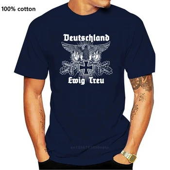 2020 Moda Bombaž majica s kratkimi rokavi TShirt Reichsadler Ewige Treue M3 Eisernes Kreuz Nemški Rajh Treue Vaterland