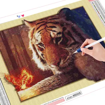 HUACAN Diamond Slikarstvo Kit Živali 5D DIY Diamond Vezenje Tiger Slike Okrasnih Mozaik Prodaje Decortion