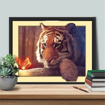 HUACAN Diamond Slikarstvo Kit Živali 5D DIY Diamond Vezenje Tiger Slike Okrasnih Mozaik Prodaje Decortion