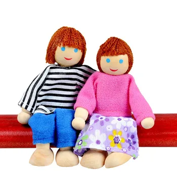Lesene Lutke Igrače Številke Pohištvo Hiša Družine Miniaturni 7 Ljudi Lutka Igrača Za Otrok Otroka Enfants Brinquedos Infantis Igra, Igrača 62350