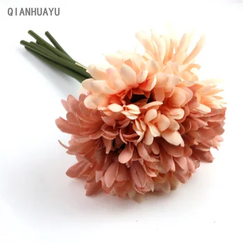 28 CM Rajon Chrysanthemum Šopek Visoke Kakovosti Ponaredek Cvetje Družinski Vrt Poročna Dekoracija DIY Poročni Šopek Stranka Dobave