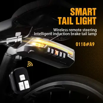 Smart Izposoja Rep Zadnje Luči Daljinsko upravljanje Zavora IPX6 Nepremočljiva 2000mA USB Charge Kolesarjenje Rep Luč LED Luči za Kolo
