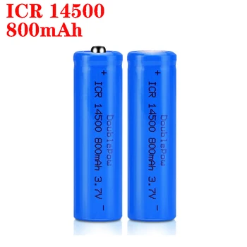 Zadostne zmogljivosti 14500 800mAh 3,7 V Li-ion Polnilne Baterije AA Baterije Litijeve Celice za Led Svetilko, Baklo Žarometi 63135