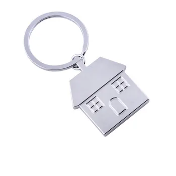 1Pc Nova Kreativna Darila, ki hiša Keychain Key Ring Trinket Avtomobilske ključe Mini Novost, trgovina s Spominki, Kovinski hiša Ključnih Verige