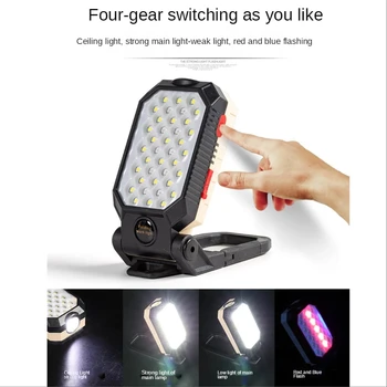 Prenosni COB Delo Svetlobe, USB Polnilna LED Svetilka Vodotesne Svetilke Kampiranje Luč Magnet Design z Močjo Zaslon