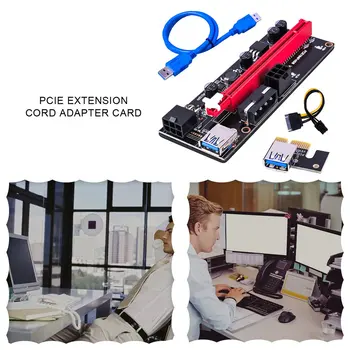 PCI-E Riser 009S 1X 16x razširitveno napravo PCI E USB Riser 009S Dvojno 6Pin vmesniško Kartico SATA 15pin za BTC Rudar r USB 3.0 Grafične Kartice 63562
