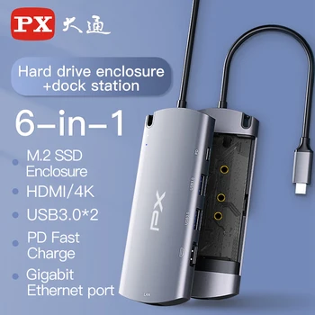Prenosne C Trdi Disk, ohišje M. 2 NGFF USB C Hub razširitveno postajo USB 3.0, HDMI je Združljiv RJ45 za Dell/Macbook Pro