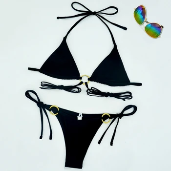 Tiskanje Bikini 2021 Seksi Kopalke Ženske Povodcem Push Up Kopalke Ženske Brazilski Bikini Komplet Bather Kopalne Obleke Poletje Plaža Obrabe
