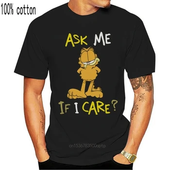 Moški Smešno Majica s kratkimi rokavi Ženske Kul tshirt Garfield Me je Vprašal, Če sem Nega T-shirt