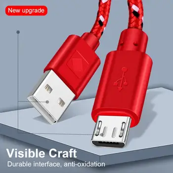 Pleteni Micro USB Kabel za Sinhronizacijo Podatkov, Hitro Polnjenje, Polnilnik USB Kabel Za Android Samsung Galaxy Huawei Pametni telefon Xiaomi
