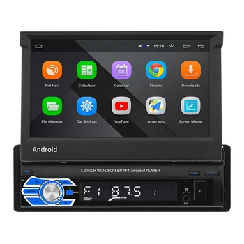 7-palčni Teleskopsko Zaslonu avtoradia 1 Din Android FM Stereo Sprejemnik GPS Navigacija Avto Multimedijski Predvajalnik, Bluetooth Car Audio