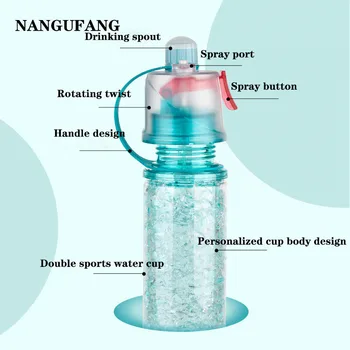 NANGUFANG/350 ml steklenico vode športih na prostem, zmanjšuje hlajenje dvojno plast plastične steklenice za vodo Neprepustni Drinkware Pijačo Steklenico 64625
