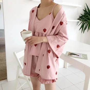 Korejska različica suspender pižamo obleko za študentk v poletnih pyjama femme 6477