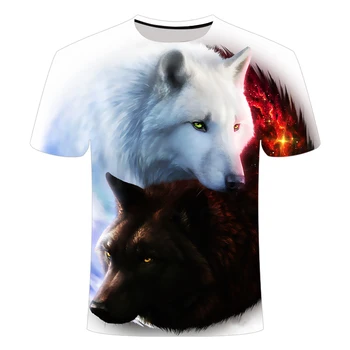 2020 Najnovejši Wolf 3D Tiskanja Živali Kul Smešno T-Shirt Moški Kratek Rokav Poletje Vrhovi Tee Shirt Majica s kratkimi rokavi Moški Modni tshirt Moški 6XL 65050