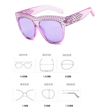Diamond Kvadratnih sončna Očala ženska sončna Očala Nosorogovo Retro ženska Očala Letnik Prevelik Feminino Očala UV400