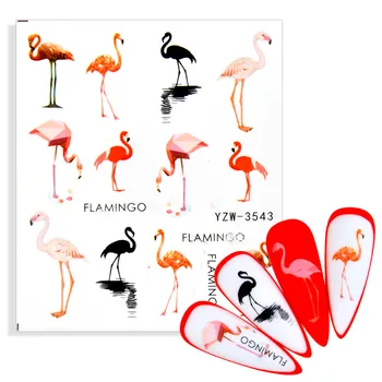 2021 Novih Modelov Vodo Nalepke Za Nohte Flamingo Srčkan Risanka Design Vodo Nalepko Drsnikov Obloge Orodje Manikura Nohtov Art Dekor Nasveti