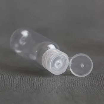 100 kozarcev Plastična PET Flip Pokrov Losjon za Steklenice 5-100 ml Jasno, Kozmetični Vzorec Posodo Mini Travel Izpolnite Vial Tekoči Šampon Steklenice