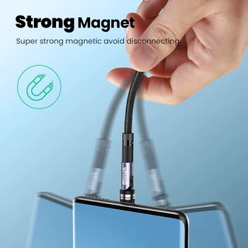 Elough 540 Vrtenje Magnetnih Kabel 2.4 Hitro Polnilnik, Mikro USB C Kabel Za iPhone Xiaomi Magnet Polnilnik za Mobilni Telefon, ki Polni Kabel