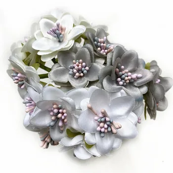 YOOROMER 6pcs umetno rose svile šopek zvit krpo cvetje ročno DIY album obrti poročno dekoracijo ponaredek cvetje