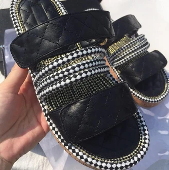 2021 nove luksuzne platformo sandali in natikači modne blagovne znamke open toe udobno non-slip ženske sandali