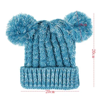 Lep velik lase žogo barva volne klobuk jeseni in pozimi toplo naušniki otrok twist pleteni dvojno žogo plesti klobuk F30 66287