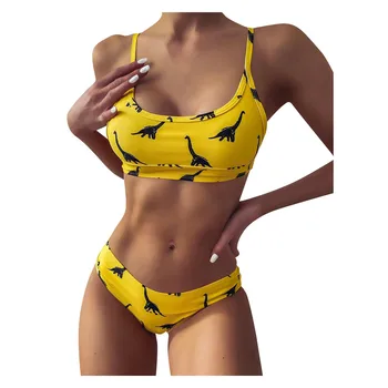 2021 Dame Nove Kopalke Dinozaver Print Bikini Kopalke Ženske Bikini bo Ustrezala Brazilija dvodelne Kopalke Bikini Maillot De Bain