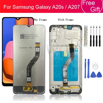 Za Samsung Galaxy A20s LCD-Zaslon A207 2019, Zaslon na Dotik, Računalnike Montaža z okvirjem SM-A207F/DS A207U zamenjava+orodja