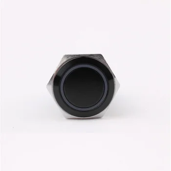 16 mm kovinski pritisni gumb Nepremočljiva black stikalo s svetlobo kratkotrajno Zaporno zaklepanje Avto, Auto Lock Reset Visoko/ravno glavo