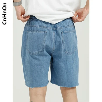 Poletje novih izdelkov, elastični pas, jeans moške modne hlače svoboden ravne-noge, Kolena Dolžina hlače moški M7-D-208 67087
