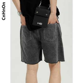 Poletje novih izdelkov, elastični pas, jeans moške modne hlače svoboden ravne-noge, Kolena Dolžina hlače moški M7-D-208