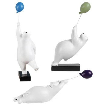 Polyresin Balon Polarni Medvedi Figurice Oprema Ornament Dekoracijo 672