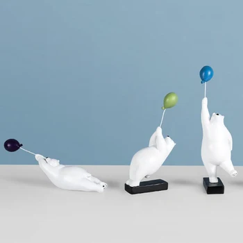 Polyresin Balon Polarni Medvedi Figurice Oprema Ornament Dekoracijo