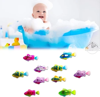Baby Kopel Igrače za Otroke, Plavanje Robot Ribe z LED Luči razpršeno Vodo Plavati Bazen Električnih Rib Igrača z LED Luči Kad, Igrače