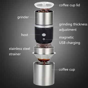 Dropship USB Električni Skodelico Kave Prenosni Ustvarjalne Office Home Samodejno aparat za Kavo Mletje Kave Pot Leni Pokal Ročno Orodje